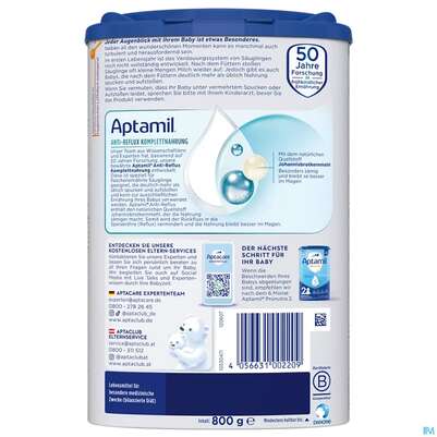 Aptamil Milch-fertignahrung Anti-reflux Spezialnahrung 800g, A-Nr.: 4882209 - 03