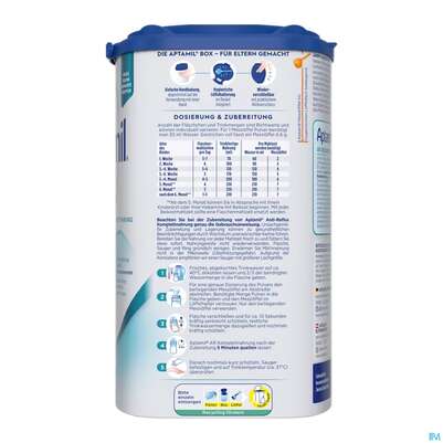Aptamil Milch-fertignahrung Anti-reflux Spezialnahrung 800g, A-Nr.: 4882209 - 07