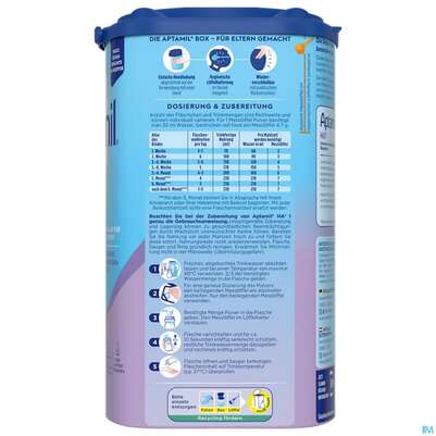 Aptamil Milch-fertignahrung Ha 1 800g, A-Nr.: 4882238 - 07