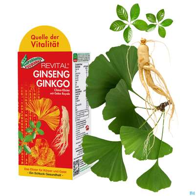 Sie sehen eine Packung Ginseng Ginkgo Revital China Elixier Bio Wein 16% Vol. 330ml, Produktbild: 11 Ginseng Ginkgo Revital China Elixier Bio Wein 16% Vol. 330ml, A-Nr.: 3961697 - 11