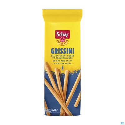 Sie sehen eine Packung Glutenfreie Produkte-schaer Grissini 22404 150g, Produktbild: 02 Glutenfreie Produkte-schaer Grissini 22404 150g, A-Nr.: 2671307 - 02