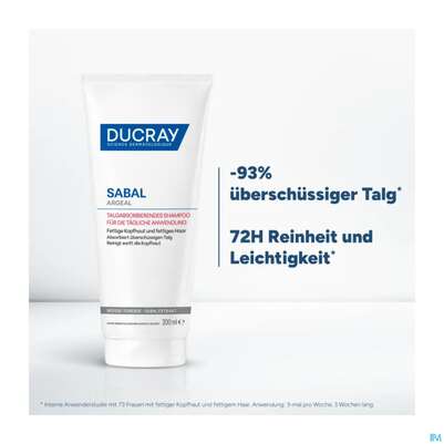 Sie sehen eine Packung Shampoon Ducray Sabal/argeal Talgabsorbierend 200ml, Produktbild: 05 Shampoon Ducray Sabal/argeal Talgabsorbierend 200ml, A-Nr.: 5964412 - 05