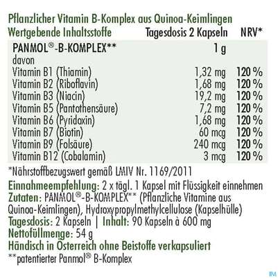 Sie sehen eine Packung Vitamin B-kapseln Komplex Anatis Aus Quinoa 90st, Produktbild: 03 Vitamin B-kapseln Komplex Anatis Aus Quinoa 90st, A-Nr.: 4314758 - 03
