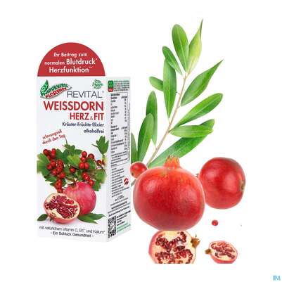 Weissdorn Herz+fit Granatapfel Revital Alkoholfrei Kraeuter Fruechte 330ml, A-Nr.: 3725790 - 09