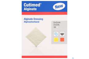 Wundverband Cutimed/alginate Hydroaktiv Steril 5x 5cm 72634 10st, A-Nr.: 5909324 - 01