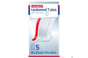 Wundverband Leukomed T Plus/skin Sensitiv Folienverband +auflage Steril 8x15cm 5st, A-Nr.: 5267630 - 01