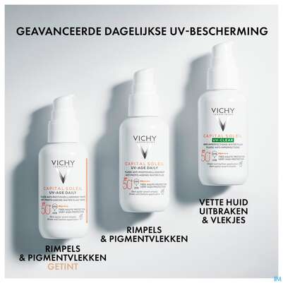 Sie sehen eine Packung Sonnenprodukte Vichy/capital Soleil Gesichtscreme Uv-age Lsf50+ 40ml, Produktbild: 25 Sonnenprodukte Vichy/capital Soleil Gesichtscreme Uv-age Lsf50+ 40ml, A-Nr.: 5360950 - 25
