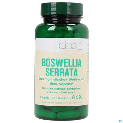 Sie sehen eine Packung Bios Boswellia Serrata 200mg 100 Kapseln, Produktbild: 01 Bios Boswellia Serrata 200mg 100 Kapseln, A-Nr.: 3890810 - 01