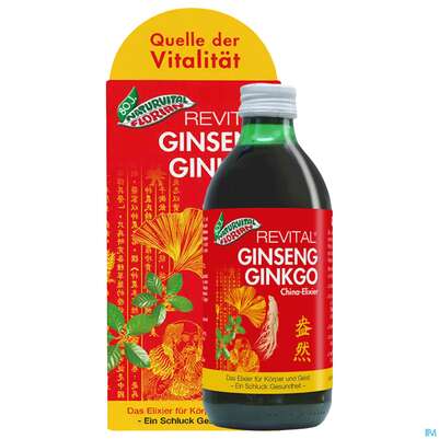 Sie sehen eine Packung Ginseng Ginkgo Revital China Elixier Bio Wein 16% Vol. 330ml, Produktbild: 08 Ginseng Ginkgo Revital China Elixier Bio Wein 16% Vol. 330ml, A-Nr.: 3961697 - 08