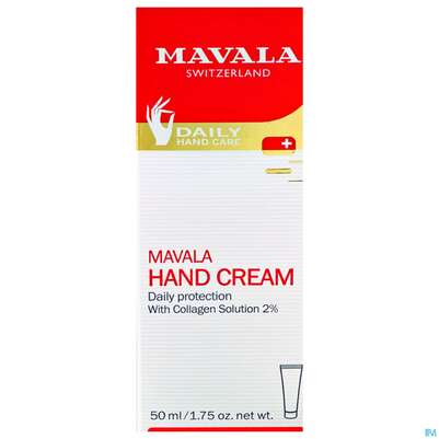 Sie sehen eine Packung Mavala Hand-creme +colagen 50ml, Produktbild: 01 Mavala Hand-creme +colagen 50ml, A-Nr.: 2976716 - 01