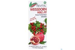 Weissdorn Herz+fit Granatapfel Revital Alkoholfrei Kraeuter Fruechte 330ml, A-Nr.: 3725790 - 01