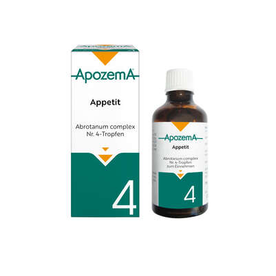 Sie sehen eine Packung Apozema® Nr. 04 Appetit-Tropfen, Produktbild: 01 Apozema® Nr. 04 Appetit-Tropfen, A-Nr.: 0745444 - 01