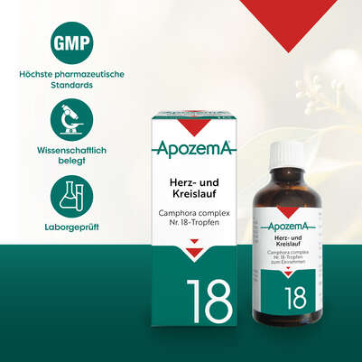 Sie sehen eine Packung Apozema® Nr. 18 Herz- und Kreislauf-Tropfen, Produktbild: 04 Apozema® Nr. 18 Herz- und Kreislauf-Tropfen, A-Nr.: 0987934 - 04