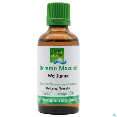 Sie sehen eine Packung Gemmo Mazerat Weisstanne Abies Alba Phytopharma 50ml, Produktbild: 01 Gemmo Mazerat Weisstanne Abies Alba Phytopharma 50ml, A-Nr.: 3107282 - 01