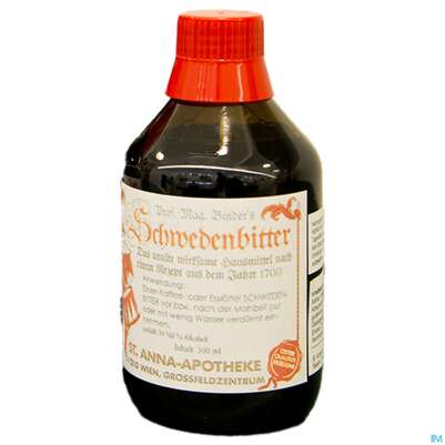 Sie sehen eine Packung Schwedenbitter Apotheker Binders 500ml, Produktbild: 02 Schwedenbitter Apotheker Binders 500ml, A-Nr.: 0284285 - 02
