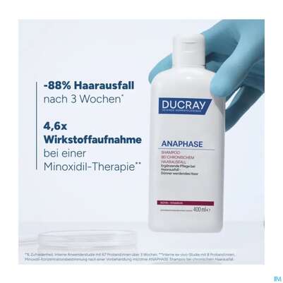 Sie sehen eine Packung Shampoon Ducray Anaphase Haarausfall Chronisch 200ml, Produktbild: 03 Shampoon Ducray Anaphase Haarausfall Chronisch 200ml, A-Nr.: 5961448 - 03