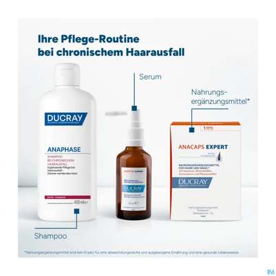 Sie sehen eine Packung Shampoon Ducray Anaphase Haarausfall Chronisch 200ml, Produktbild: 06 Shampoon Ducray Anaphase Haarausfall Chronisch 200ml, A-Nr.: 5961448 - 06