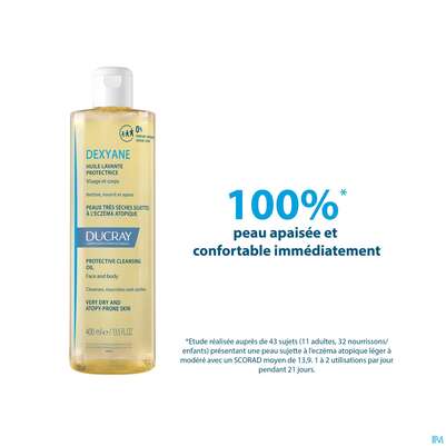 Sie sehen eine Packung Ducray Dexyane Schützendes Reinigungsöl 400ml, Produktbild: 08 Ducray Dexyane Schützendes Reinigungsöl 400ml, A-Nr.: 5630705 - 08