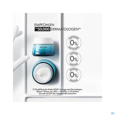 Sie sehen eine Packung Vichy Mineral 89 Creme Ohne Duftstoffe 50ml, Produktbild: 14 Vichy Mineral 89 Creme Ohne Duftstoffe 50ml, A-Nr.: 5667878 - 14
