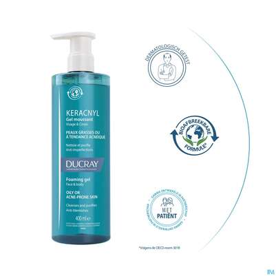 Ducray Keracnyl Schäumendes Waschgel 400ml, A-Nr.: 5564405 - 14