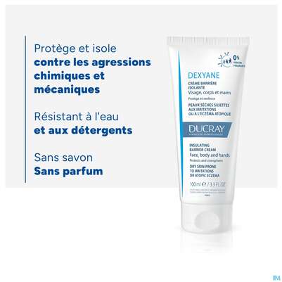 Sie sehen eine Packung Ducray Dexyane Schützende Barriere-creme 100ml, Produktbild: 16 Ducray Dexyane Schützende Barriere-creme 100ml, A-Nr.: 5413014 - 16