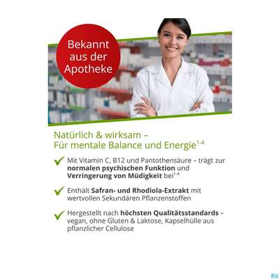 Sie sehen eine Packung Safran +rhodiola Extrakt Kapseln Dr.wolz Nr 60548 120st, Produktbild: 10 Safran +rhodiola Extrakt Kapseln Dr.wolz Nr 60548 120st, A-Nr.: 4297758 - 10