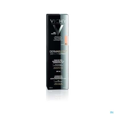 Sie sehen eine Packung Vichy Dermablend 3d Coverflow 15 Opal 30ml, Produktbild: 02 Vichy Dermablend 3d Coverflow 15 Opal 30ml, A-Nr.: 4089729 - 02