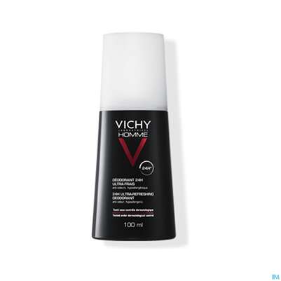 Sie sehen eine Packung Vichy Homme Deodorant Zerstaeuber 100ml, Produktbild: 03 Vichy Homme Deodorant Zerstaeuber 100ml, A-Nr.: 3724371 - 03