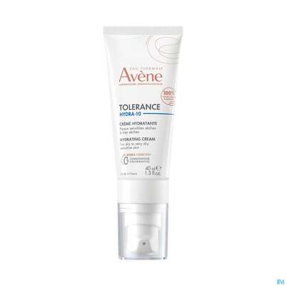Sie sehen eine Packung Avene Tolerance/hydra-10 Creme 40ml, Produktbild: 02 Avene Tolerance/hydra-10 Creme 40ml, A-Nr.: 5675702 - 02