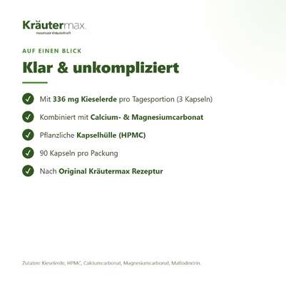 Sie sehen eine Packung Kieselerde Kapseln 90 Stück, Produktbild: 03 Kieselerde Kapseln 90 Stück, A-Nr.: 4849382 - 03