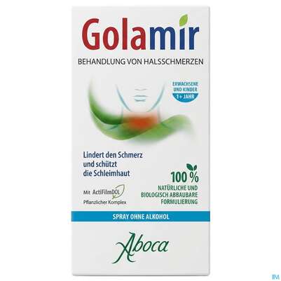 Sie sehen eine Packung Aboca Golamir 2act Spray Ohne Alkohol Halsschmerzen Ab 1jahr 30ml, Produktbild: 02 Aboca Golamir 2act Spray Ohne Alkohol Halsschmerzen Ab 1jahr 30ml, A-Nr.: 5571894 - 02