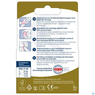 Sie sehen eine Packung Ohrenschutz Ohropax Classic Ohrstoepsel Wachs Gerx1 20st, Produktbild: 06 Ohrenschutz Ohropax Classic Ohrstoepsel Wachs Gerx1 20st, A-Nr.: 1625682 - 06