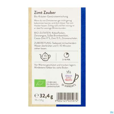 Sonnentor Tee/bio Zimt Zauber Doppelkammerbtl 02597 18st, A-Nr.: 5056181 - 08