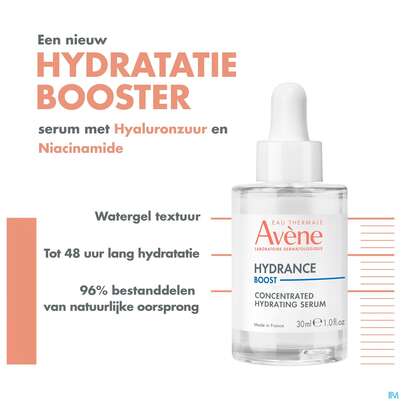 Sie sehen eine Packung Avene Hydrance Boost Serum 30ml, Produktbild: 22 Avene Hydrance Boost Serum 30ml, A-Nr.: 5724197 - 22