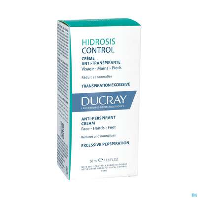 Sie sehen eine Packung Ducray Hidrosis Control Hidrosis Control Creme Für Gesicht, Hände Und Füße 50ml, Produktbild: 03 Ducray Hidrosis Control Hidrosis Control Creme Für Gesicht, Hände Und Füße 50ml, A-Nr.: 5607362 - 03