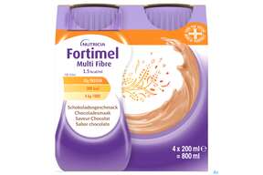 Fortimel/multifibre 1,5kcal 200ml Flasche Schoko 4st, A-Nr.: 3237719 - 01