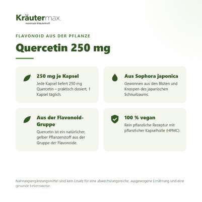 Quercetin Kapseln 250 mg 90 Stück, A-Nr.: 4997013 - 02