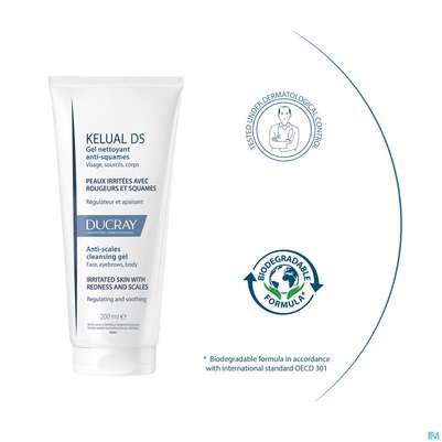 Sie sehen eine Packung Ducray Kelual Ds Reinigungsgel Neu 200ml, Produktbild: 16 Ducray Kelual Ds Reinigungsgel Neu 200ml, A-Nr.: 5862261 - 16