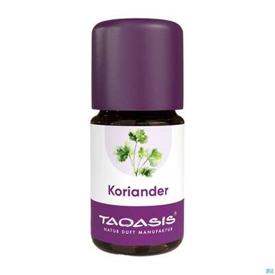 Sie sehen eine Packung Aetherische Oele Taoasis Bio Koriander 5ml, Produktbild: 01 Aetherische Oele Taoasis Bio Koriander 5ml, A-Nr.: 4372589 - 01