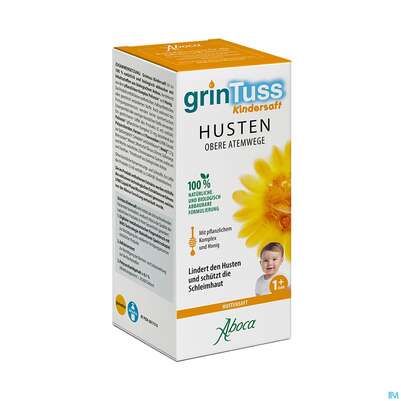 Sie sehen eine Packung Hustensaft Aboca Grintuss Kinder Ab 1jahr 180g, Produktbild: 02 Hustensaft Aboca Grintuss Kinder Ab 1jahr 180g, A-Nr.: 5817510 - 02