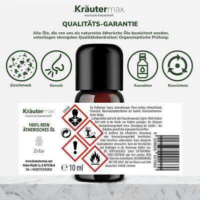 Sie sehen eine Packung Zirben Öl 10 ml, Produktbild: 06 Zirben Öl 10 ml, A-Nr.: 4514954 - 06
