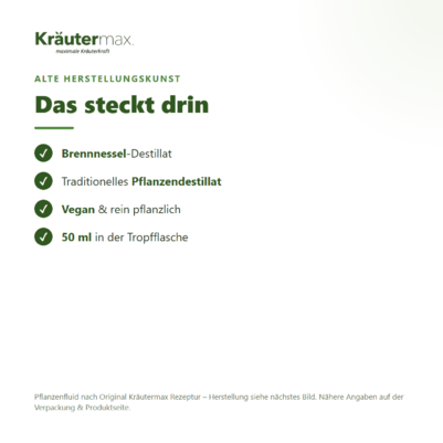 Sie sehen eine Packung Brennnessel Tropfen Fluid 50 ml, Produktbild: 04 Brennnessel Tropfen Fluid 50 ml, A-Nr.: 4317633 - 04