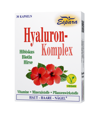 Sie sehen eine Packung Hyaluron-Komplex Kapseln, Produktbild: 01 Hyaluron-Komplex Kapseln, A-Nr.: 6156370 - 01