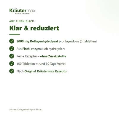 Sie sehen eine Packung Kollagen 2000 mg Tabletten 150 Stück, Produktbild: 03 Kollagen 2000 mg Tabletten 150 Stück, A-Nr.: 6129999 - 03