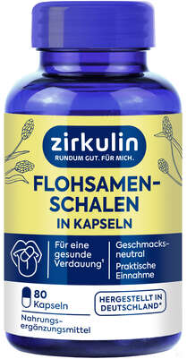 Sie sehen eine Packung Zirkulin Flohsamen Kapseln 80St, Produktbild: 01 Zirkulin Flohsamen Kapseln 80St, A-Nr.: 6142238 - 01