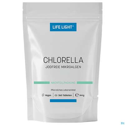 Sie sehen eine Packung Chlorella Japan. Tabl Life Light Nachfüllung 360st, Produktbild: 01 Chlorella Japan. Tabl Life Light Nachfüllung 360st, A-Nr.: 3054901 - 01