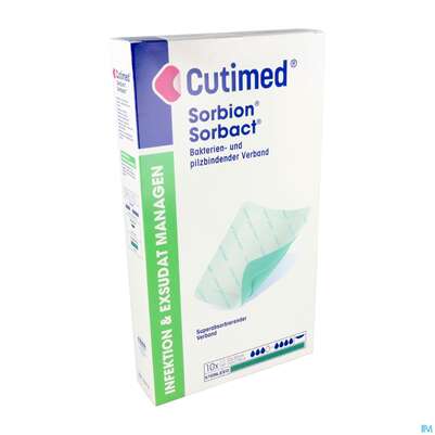 Cutimed Sorbion Sorbact Steril Bakterienbind.+absorb. Wundauflage 10x20cm 72698 10st, A-Nr.: 4750229 - 04