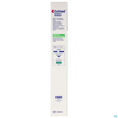 Cutimed Sorbion Sorbact Steril Bakterienbind.+absorb. Wundauflage 10x20cm 72698 10st, A-Nr.: 4750229 - 09