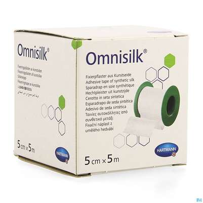 Sie sehen eine Packung Fixierpflaster Omnisilk 5mx 5cm 1st, Produktbild: 02 Fixierpflaster Omnisilk 5mx 5cm 1st, A-Nr.: 1566123 - 02