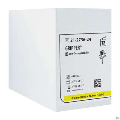 Injektionsspritzen U.zubeh. Gripper Nadel 20gx16mm 12st, A-Nr.: 4294211 - 02